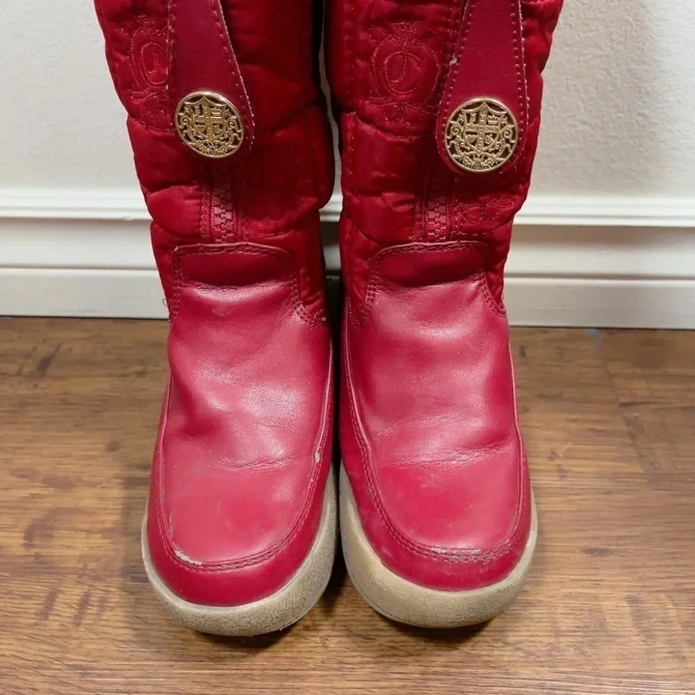 Juicy Couture Quilted Faux  Fur Snowflurry Lining Winter Wedge Boots